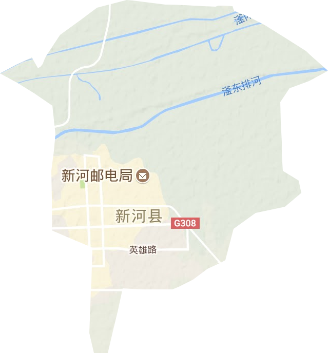 新河镇地形地图