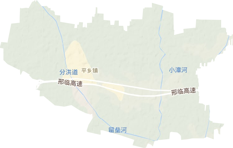 平乡镇地形地图