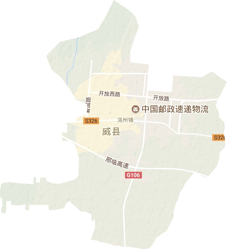 洺州镇地形地图