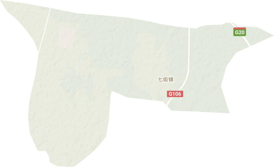七级镇地形地图