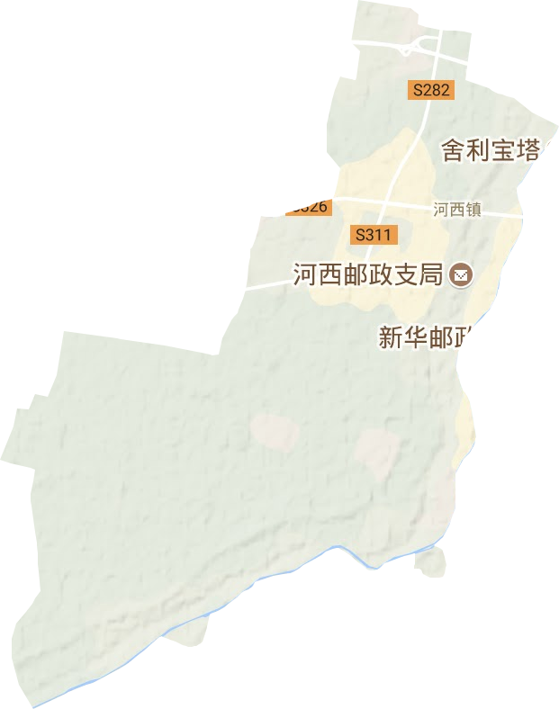 河西镇地形地图