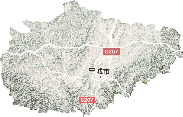晋城市地形地图