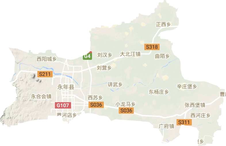 永年区地形地图