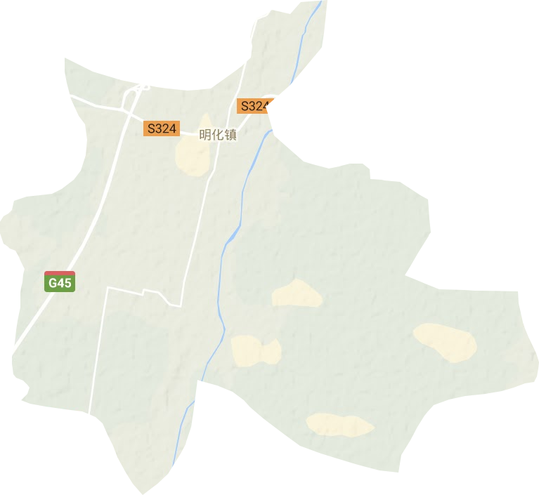 明化镇地形地图