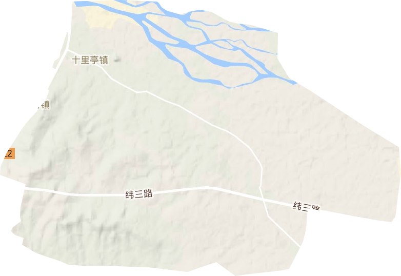 十里亭镇地形地图