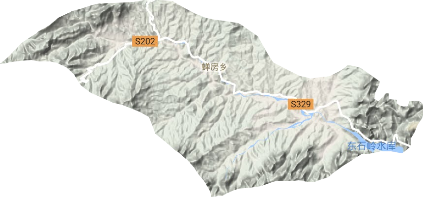 蝉房乡地形地图