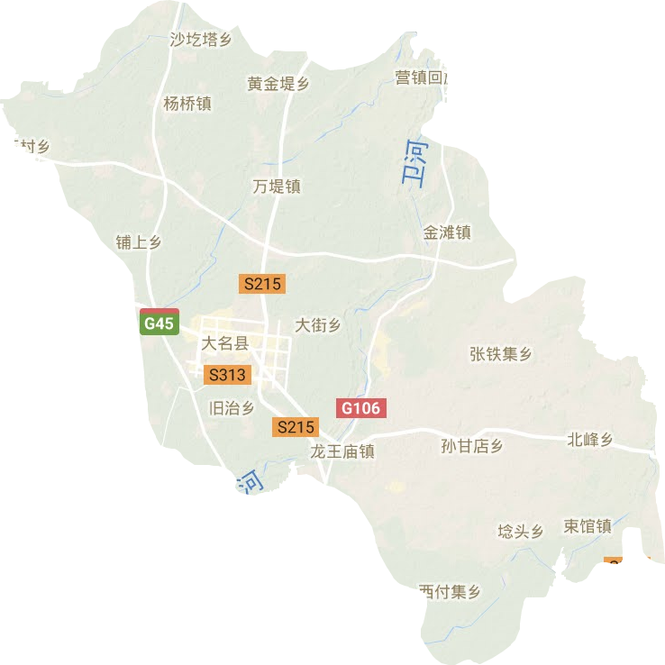 大名县地形地图
