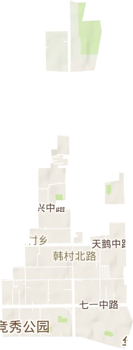 韩村北路街道地形地图
