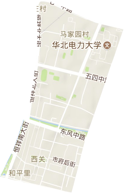 和平里街道地形地图