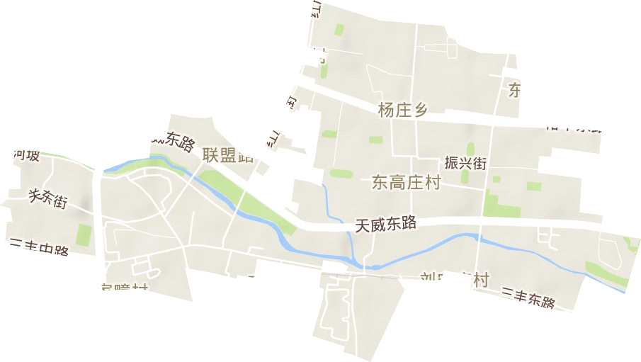 联盟街道地形地图