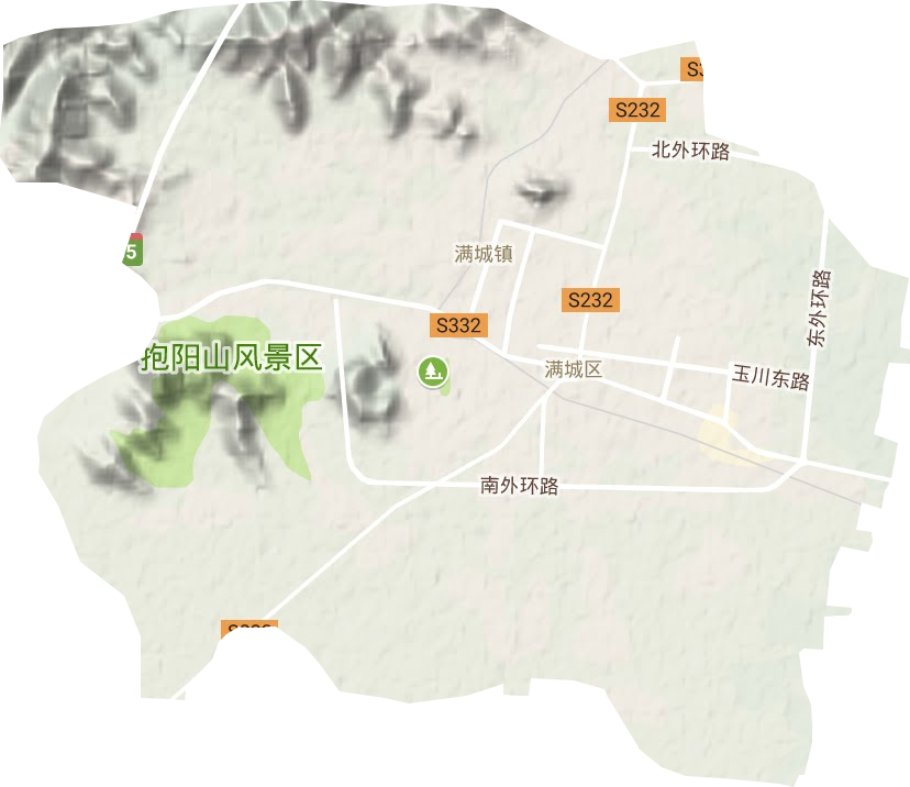 满城镇地形地图