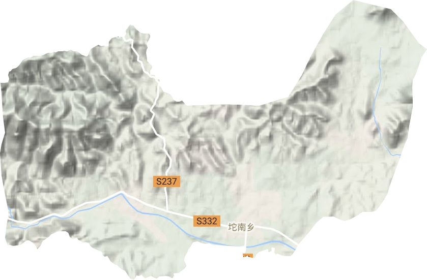 坨南乡地形地图