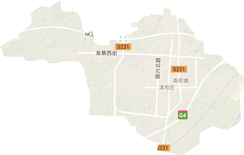 清苑镇地形地图