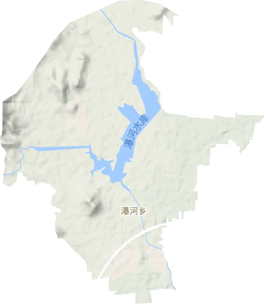 瀑河乡地形地图