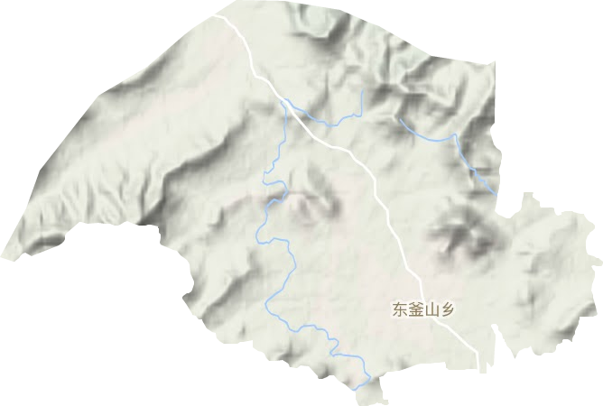 东釜山乡地形地图