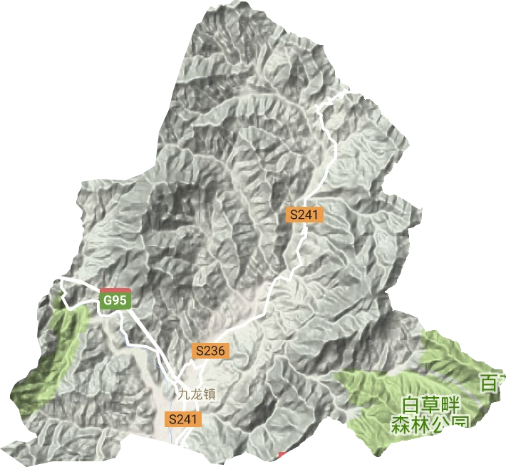 九龙镇地形地图