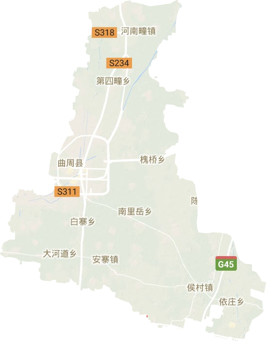 曲周县地形地图