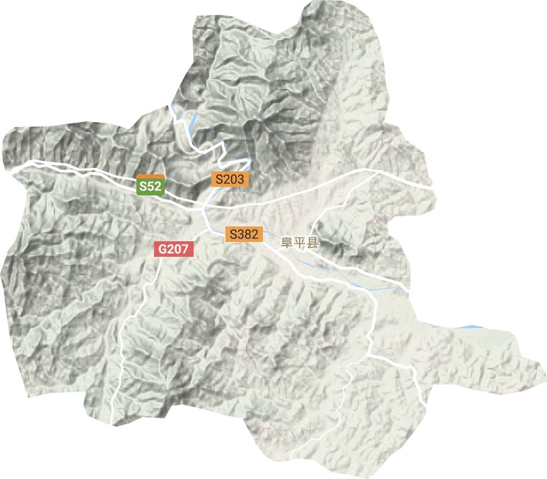 阜平镇地形地图