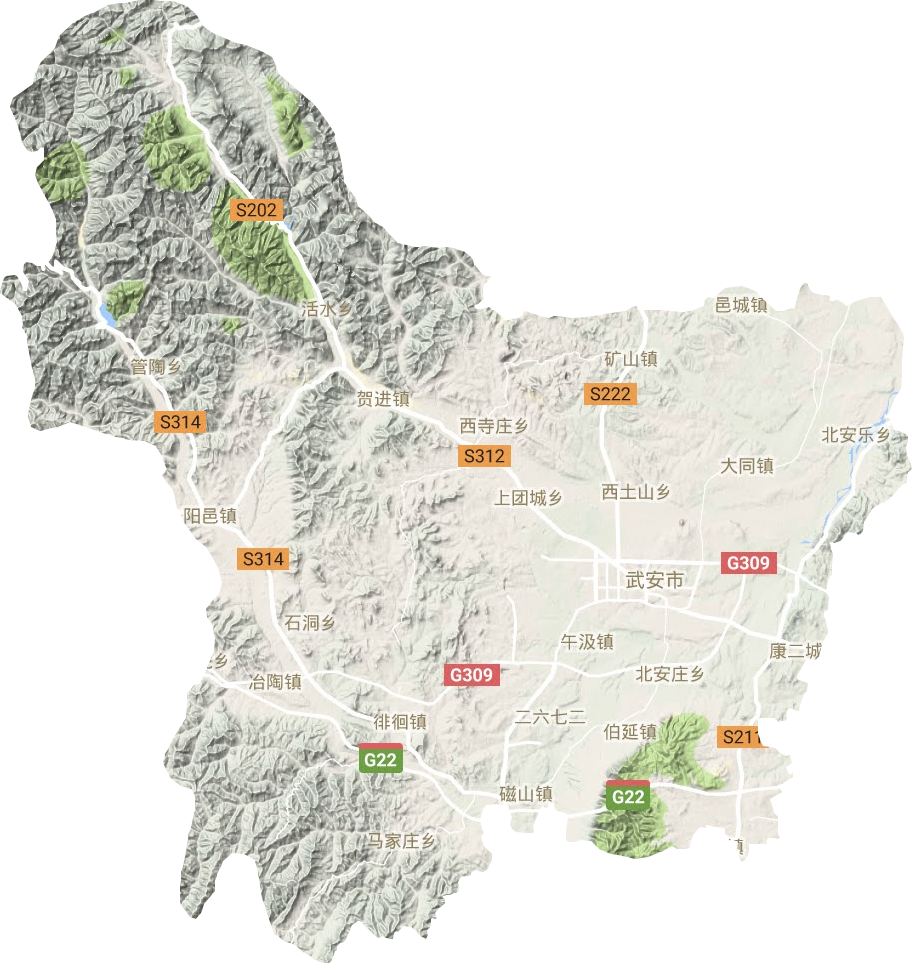 武安市地形地图