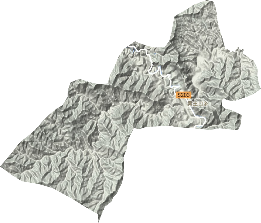 吴王口乡地形地图