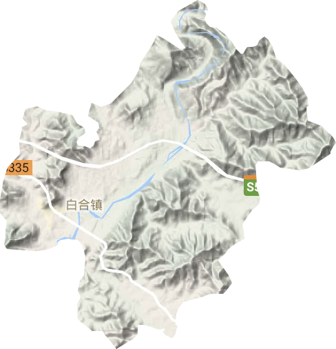 白合镇地形地图