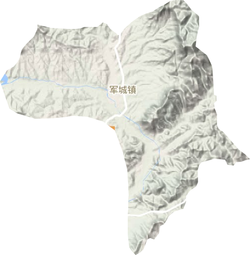 军城镇地形地图