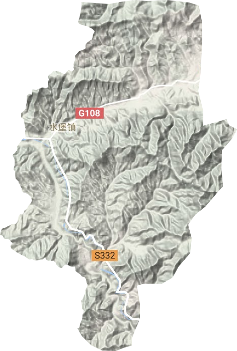 水堡镇地形地图