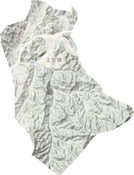 王安镇地形地图