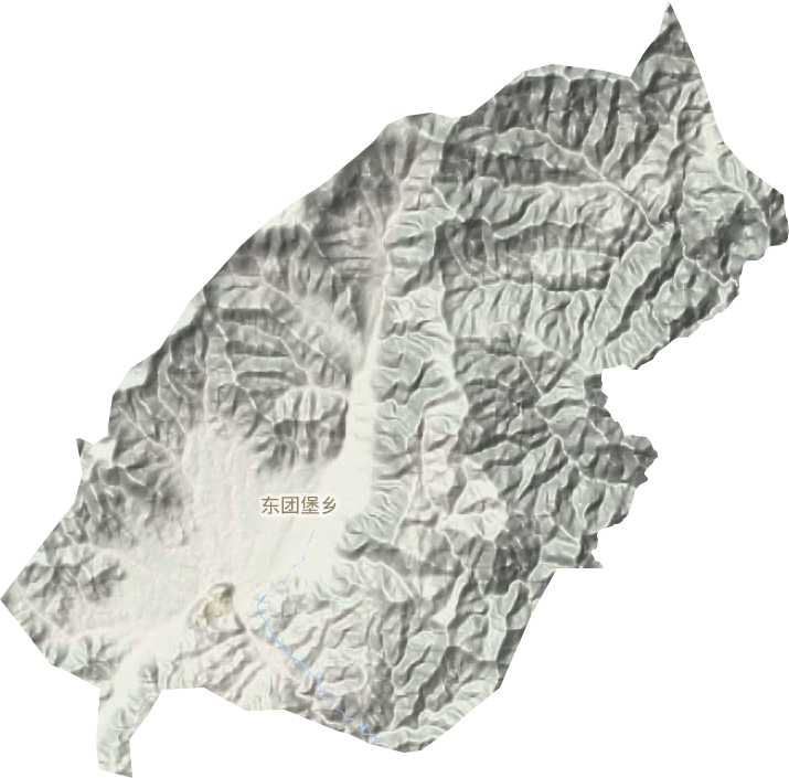 东团堡乡地形地图