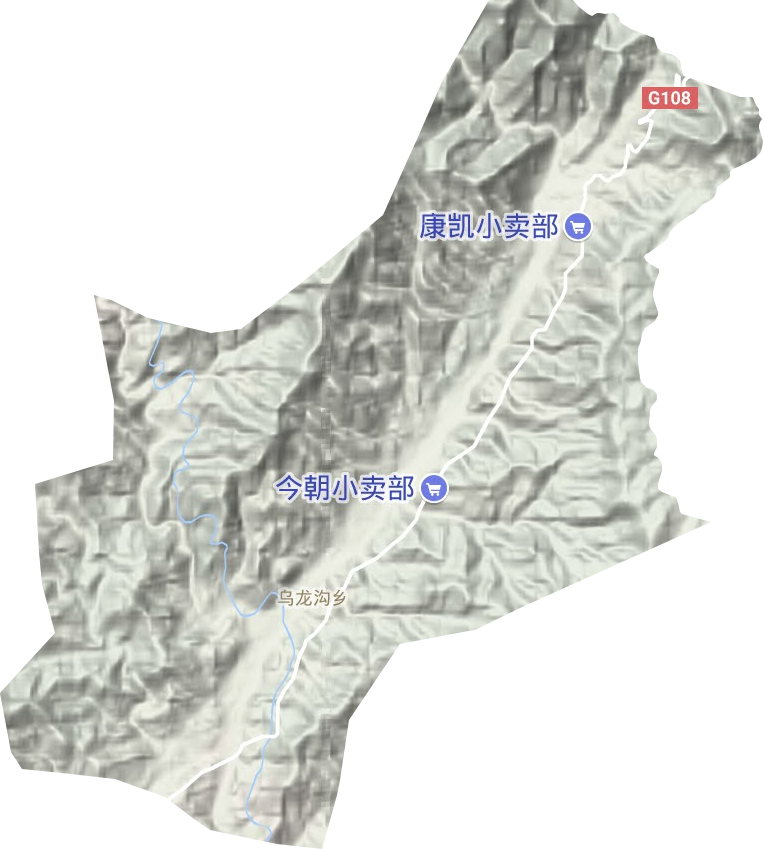 乌龙沟乡地形地图