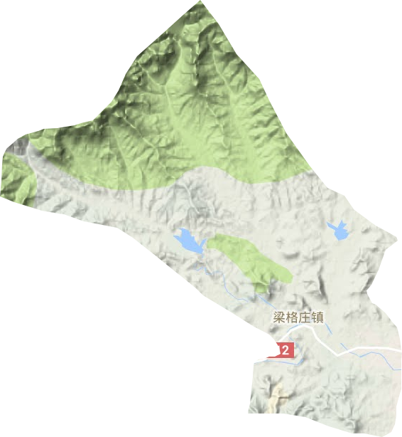 梁格庄镇地形地图