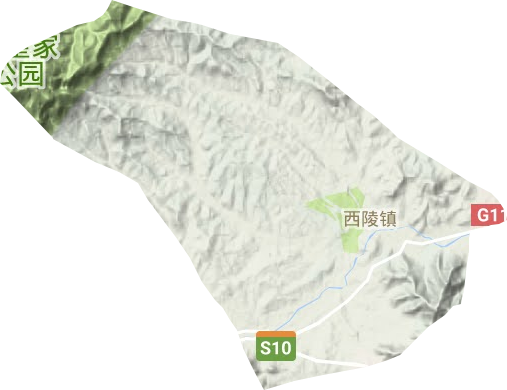西陵镇地形地图