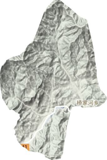 桥家河乡地形地图