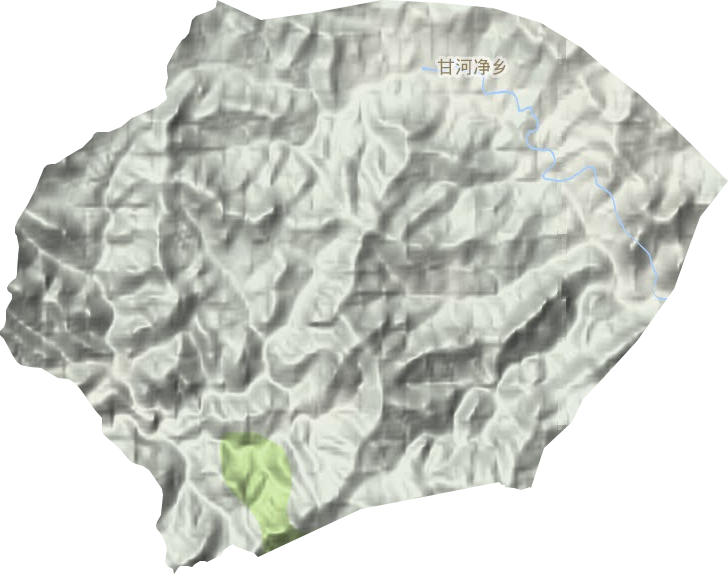 甘河净乡地形地图