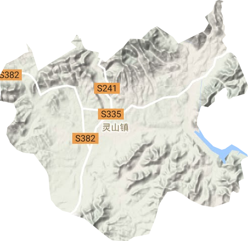 灵山镇地形地图