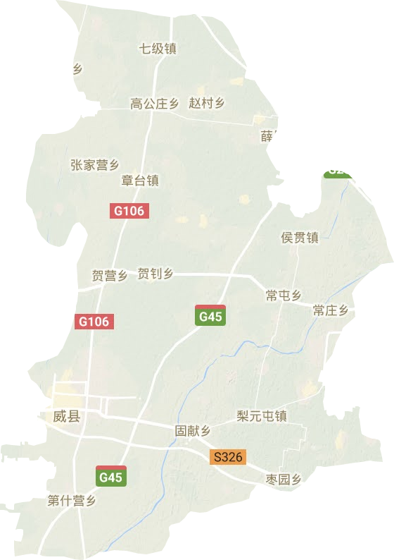 威县地形地图