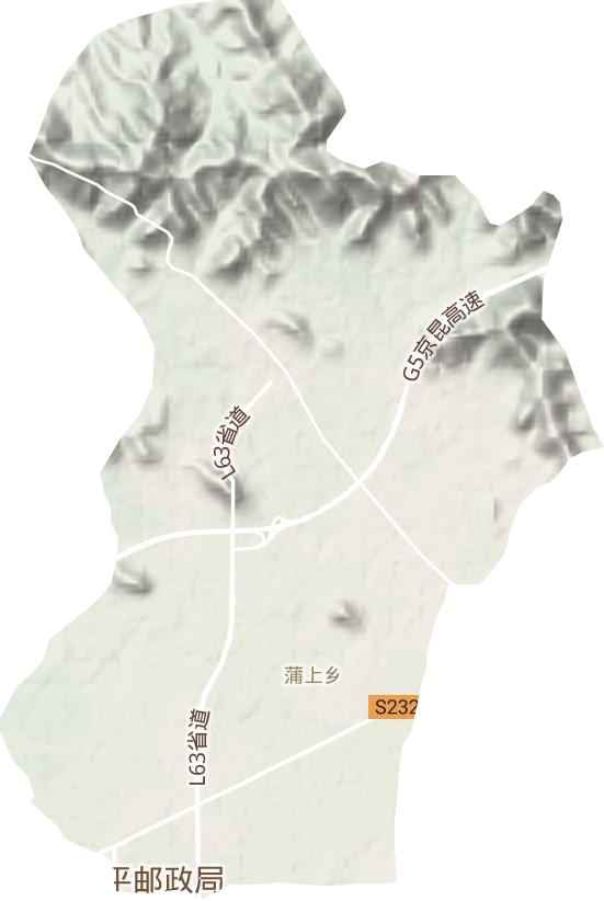 蒲上镇地形地图