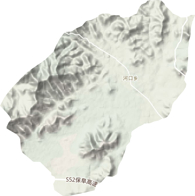 河口乡地形地图