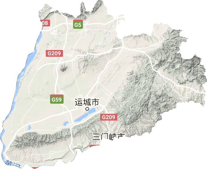 运城市地形地图