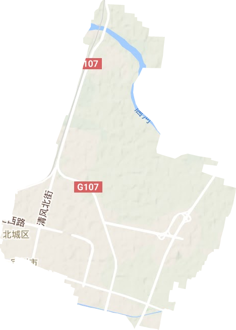 北城区街道地形地图