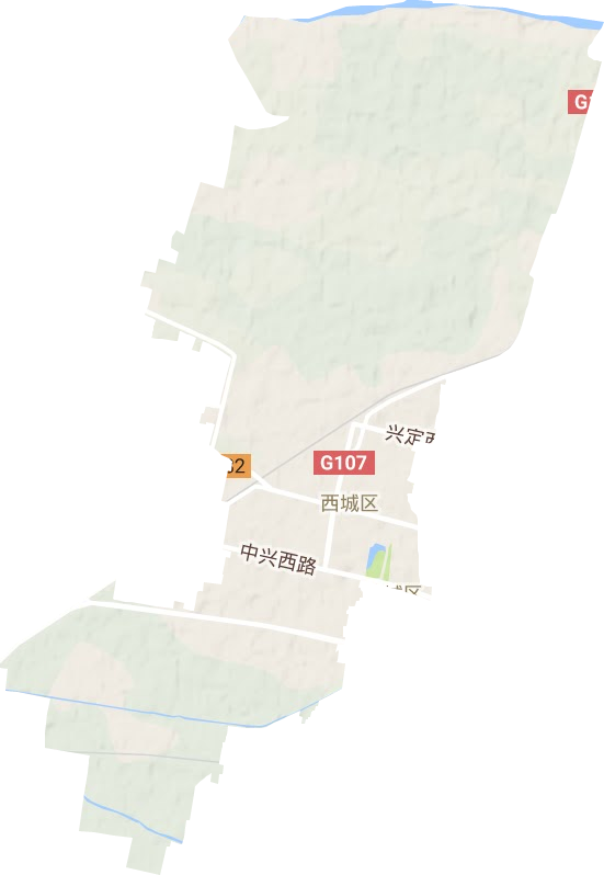 西城区街道地形地图