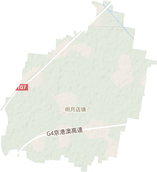 明月店镇地形地图