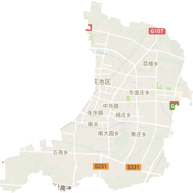 莲池区地形地图