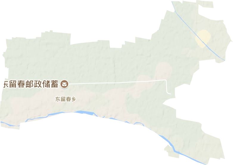 东留春乡地形地图
