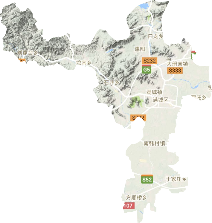 满城区地形地图