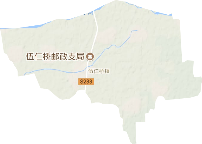 伍仁桥镇地形地图