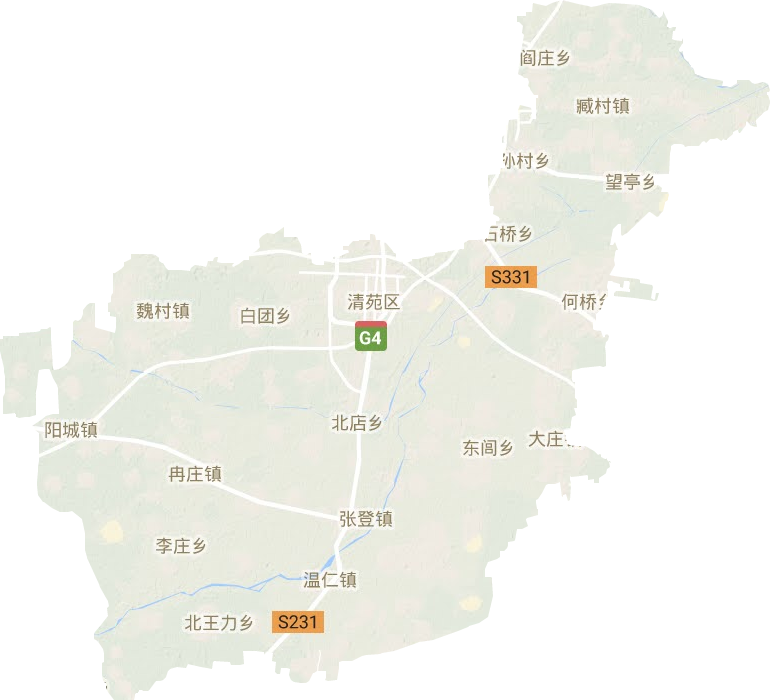清苑区地形地图