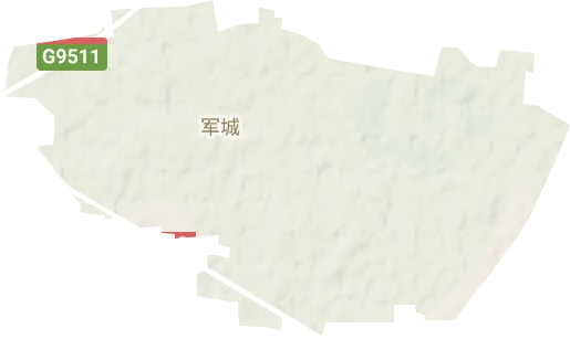 军城街道地形地图