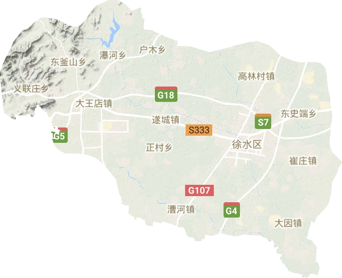 徐水区地形地图