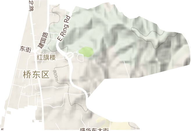 红旗楼街道地形地图